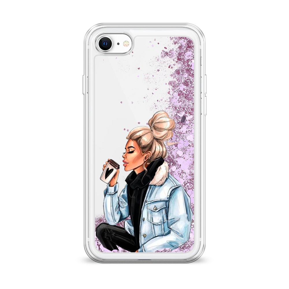 

Жидкий чехол с блестками "Cute girl" на Apple iPhone SE 2020, 12494-1
