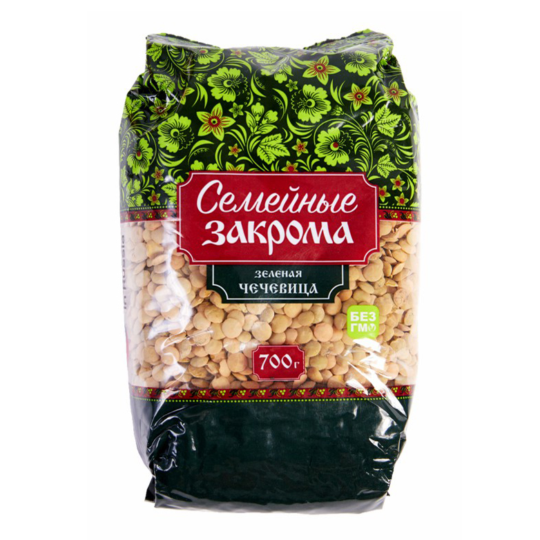 

Чечевица Семейные закрома зеленая 700 г