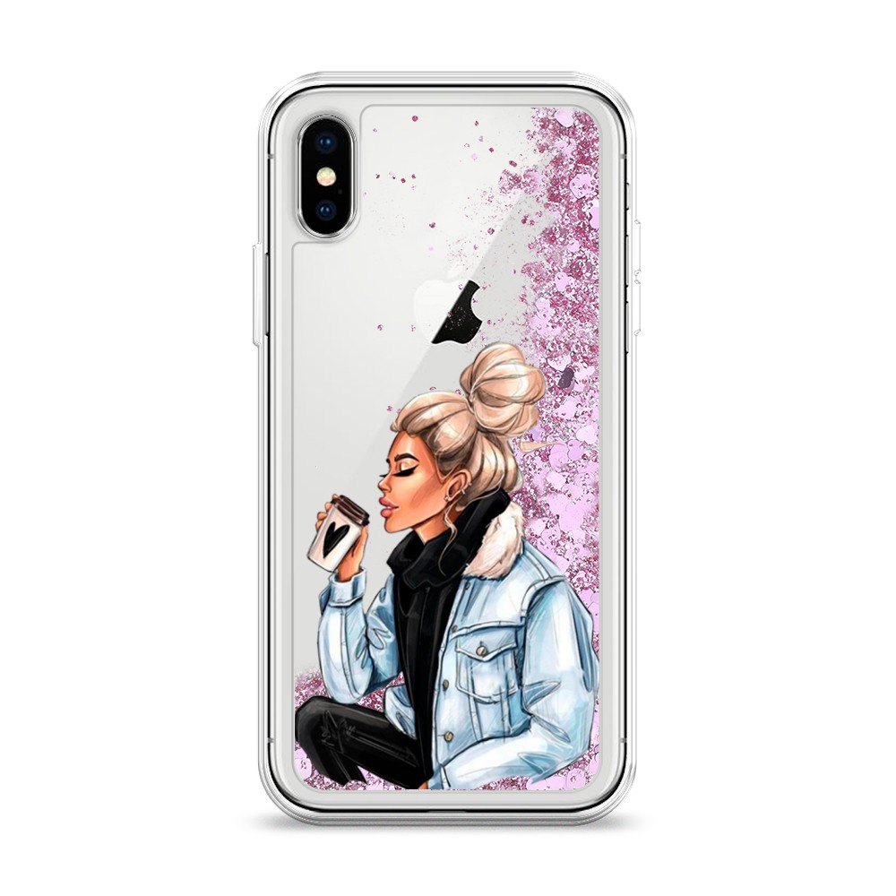 

Жидкий чехол с блестками "Cute girl" на Apple iPhone X (10), 11094-1