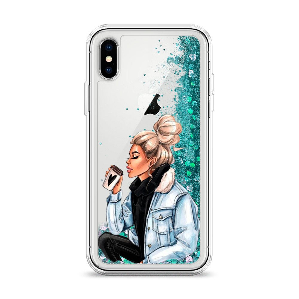 

Жидкий чехол с блестками "Cute girl" на Apple iPhone X (10), 11095-1