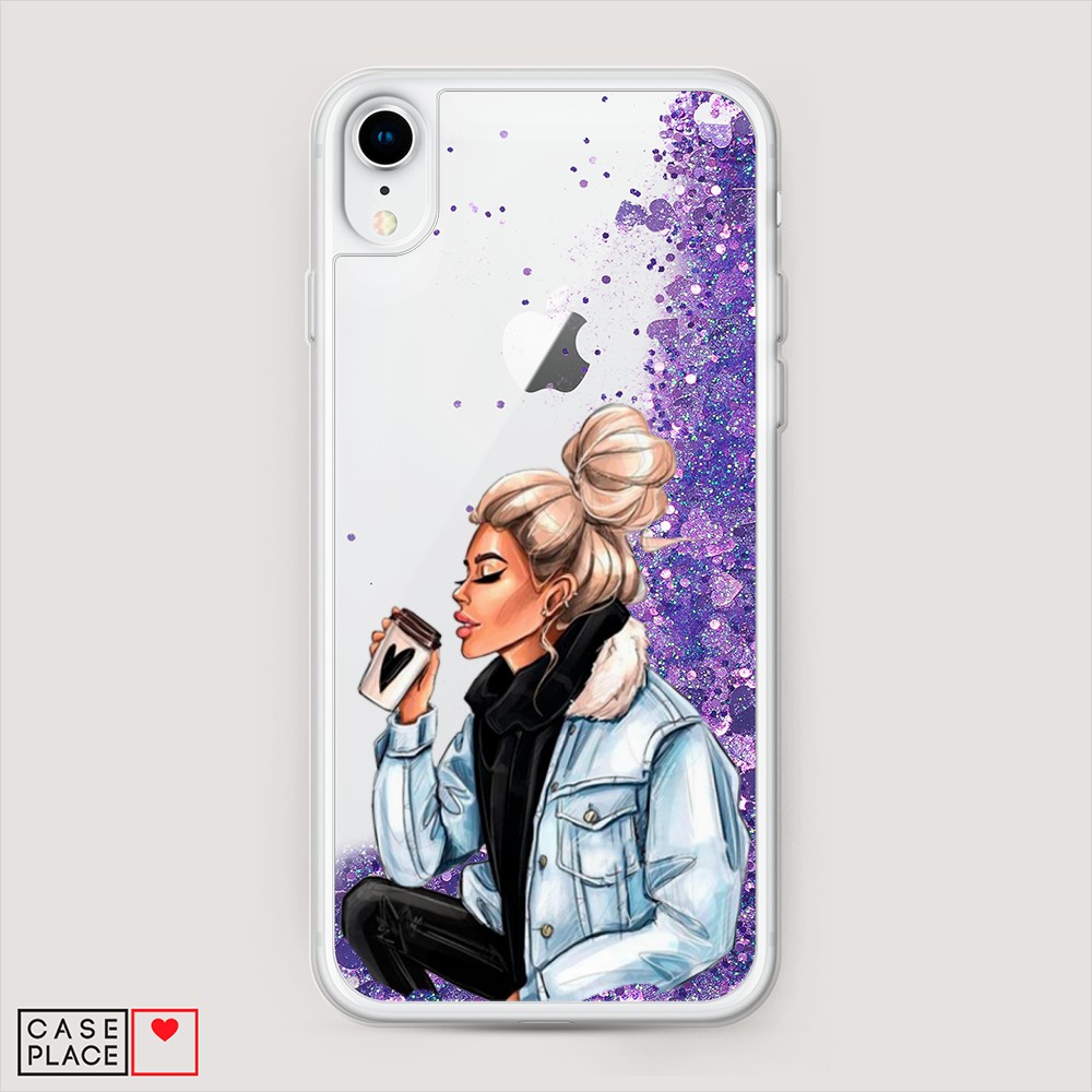 

Жидкий чехол с блестками "Cute girl" на Apple iPhone XR (10R), 12092-1