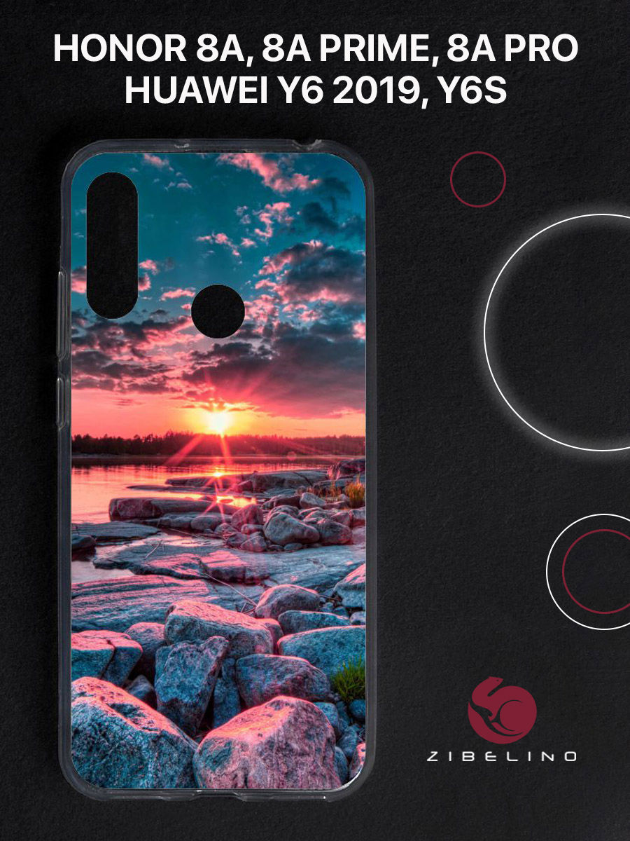 

Чехол для Honor 8a, 8a prime, 8a pro, Huawei y6 2019, y6s с принтом рассвет солнца, Прозрачный, ZUTCP-HUA-HN-8A