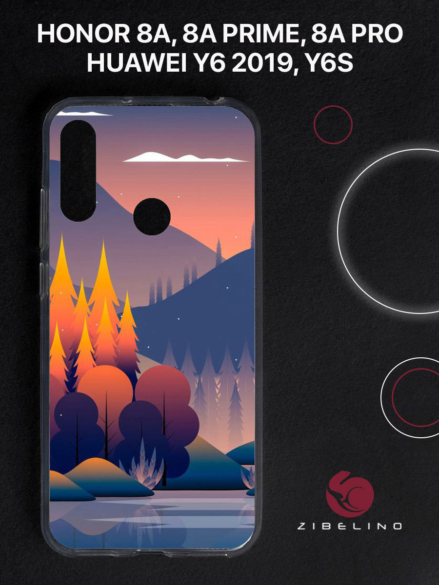 

Чехол для Honor 8a, 8a prime, 8a pro, Huawei y6 2019, y6s с принтом осень в лесу, Прозрачный, ZUTCP-HUA-HN-8A