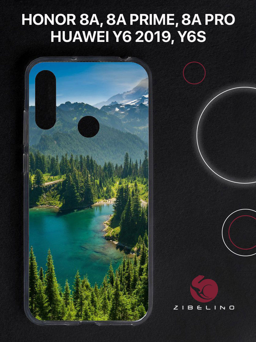 

Чехол для Honor 8a, 8a prime, 8a pro, Huawei y6 2019, y6s с принтом озеро в горах, Прозрачный, ZUTCP-HUA-HN-8A