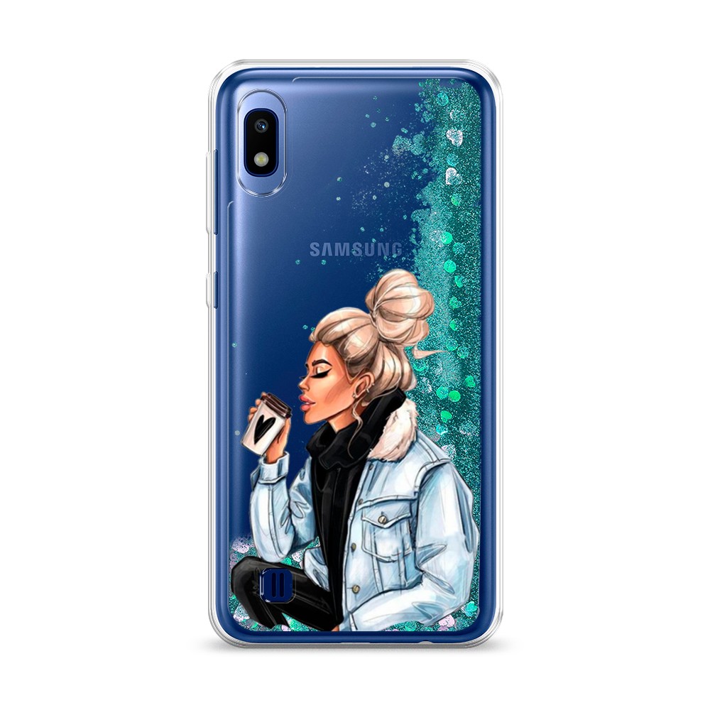 

Жидкий чехол с блестками "Cute girl" на Samsung Galaxy A10