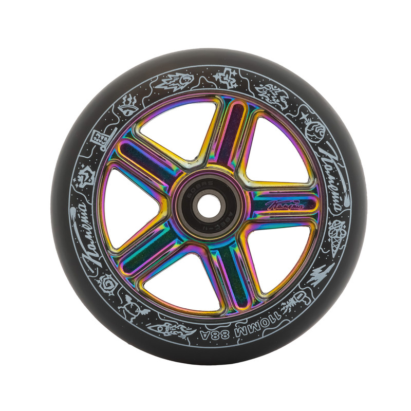 Колесо для трюкового самоката Комета 110мм Фэйт Черный / Неохром