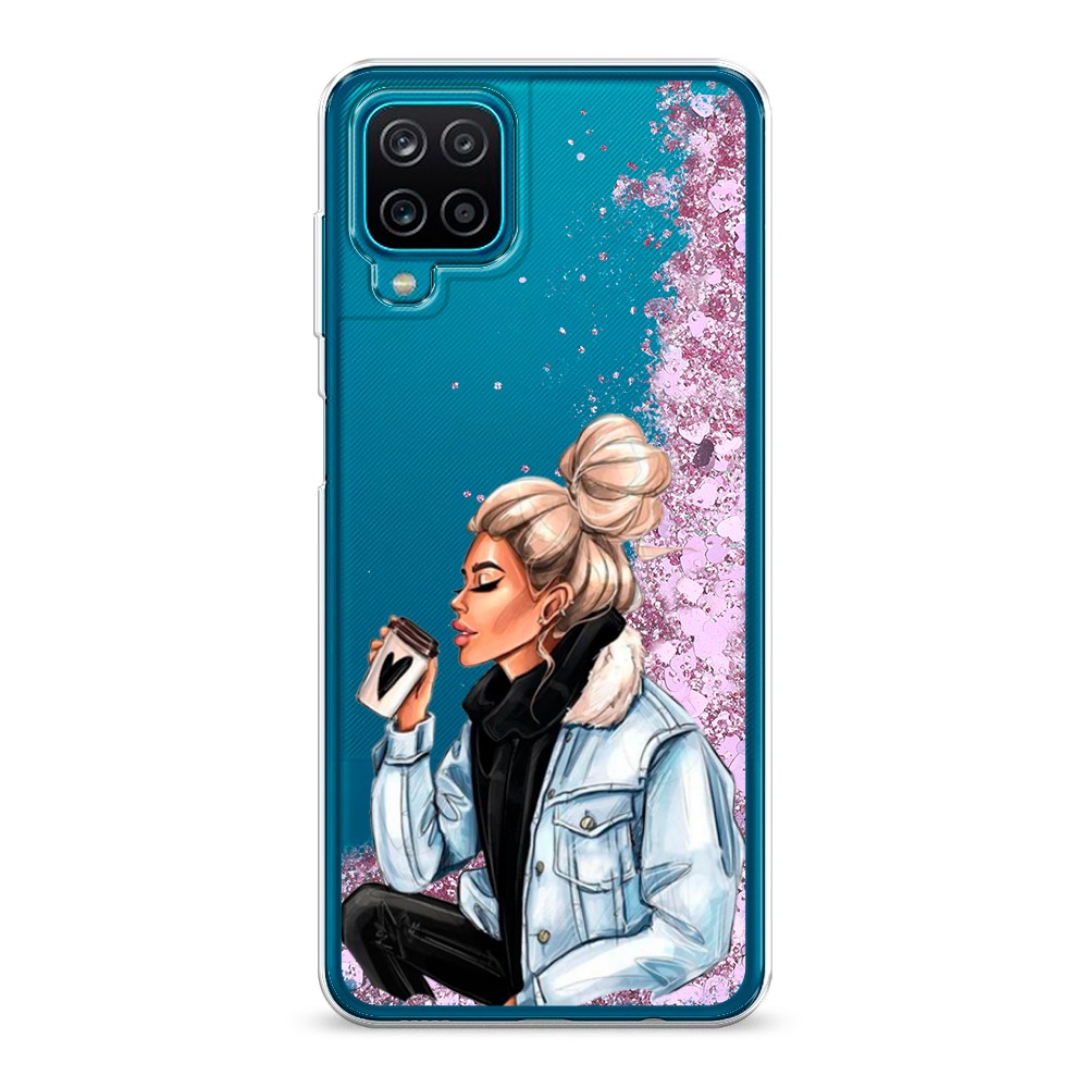 

Жидкий чехол с блестками "Cute girl" на Samsung Galaxy A12