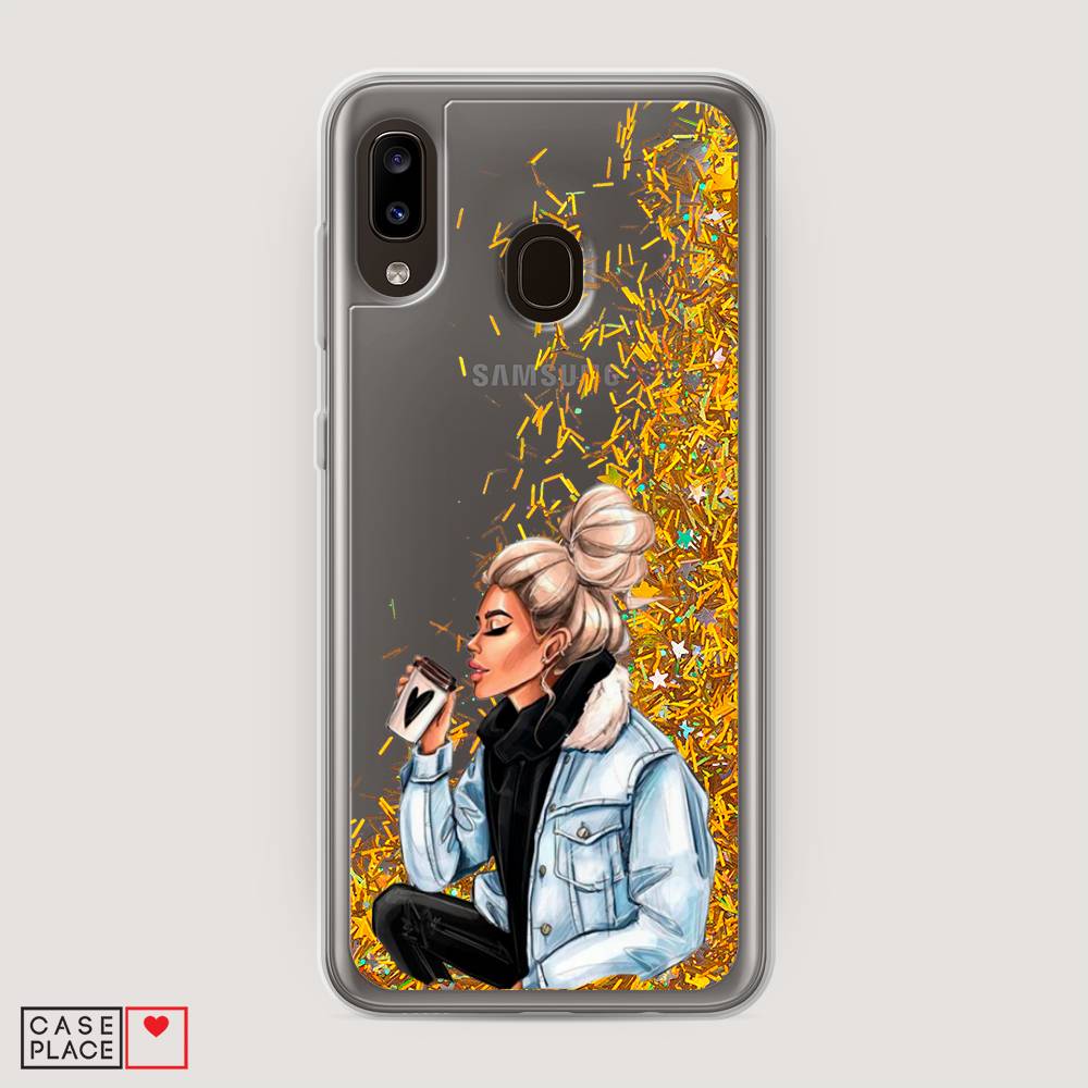 

Жидкий чехол с блестками "Cute girl" на Samsung Galaxy A20, 27690-1