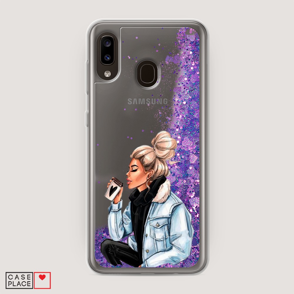 

Жидкий чехол с блестками "Cute girl" на Samsung Galaxy A20, 27692-1