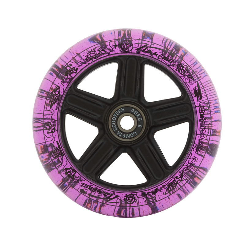 Колесо для трюкового самоката Комета 110мм Фэйт Фиолетовый с блёстками/Черный