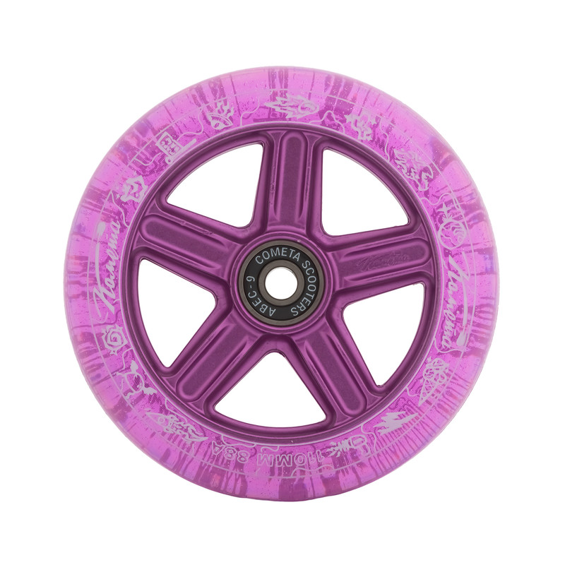 Колесо для трюкового самоката Комета 110мм Фэйт Фиолетовый с блёстками/Фиолетовый