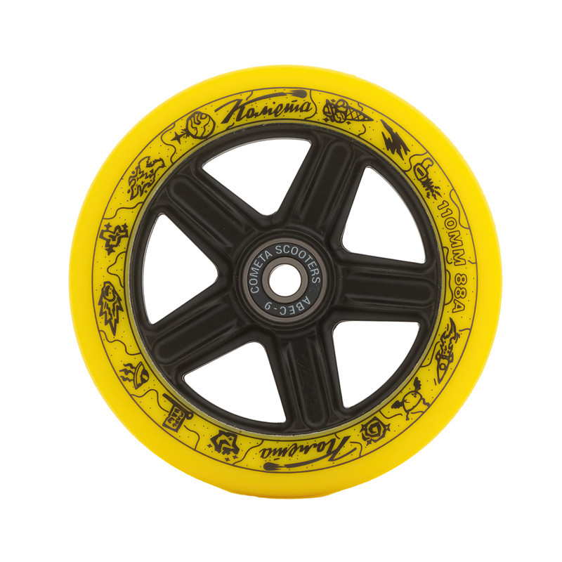 Колесо для трюкового самоката Комета 110мм Фэйт Желтый / Черный