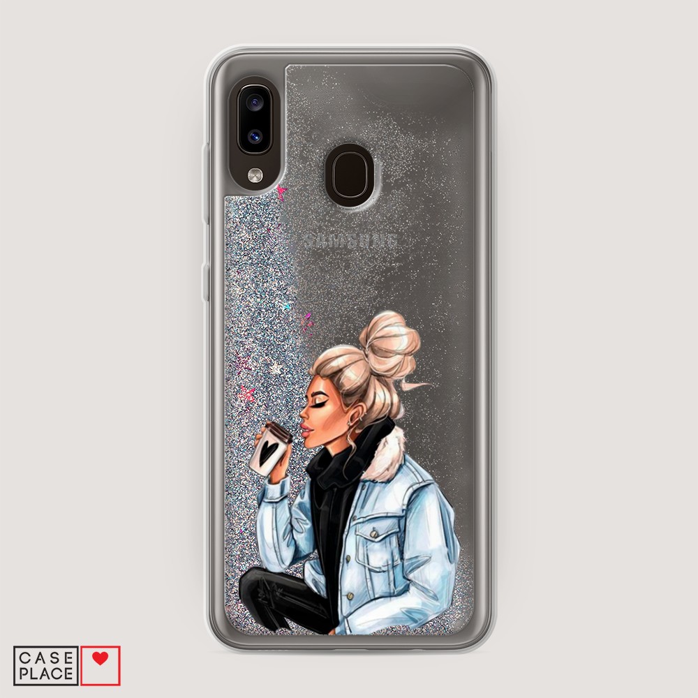 

Жидкий чехол с блестками "Cute girl" на Samsung Galaxy A30, 27591-1