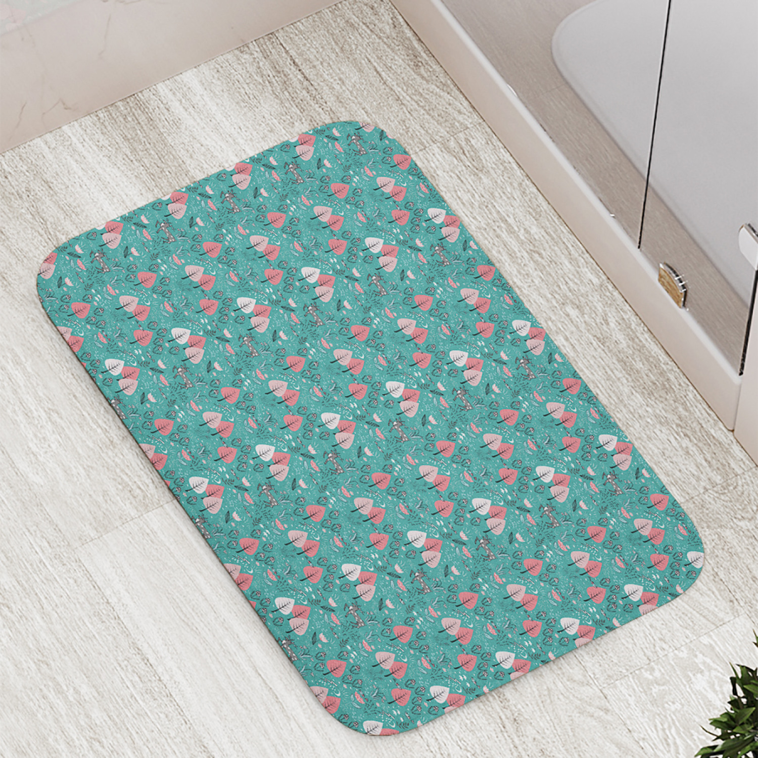 

Коврики для ванной и туалета bath_108172 Олени и птицы среди деревьев, Олени и птицы среди деревьев