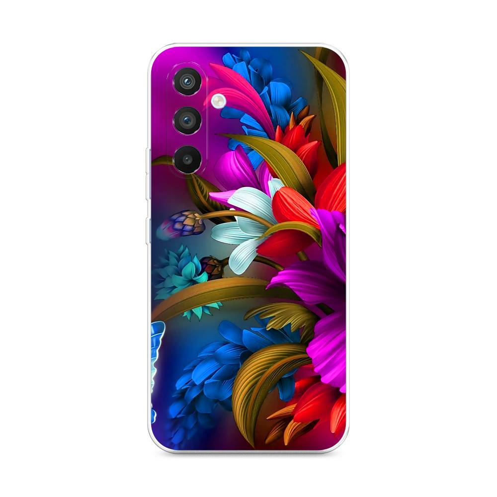 

Чехол на Samsung Galaxy A54 5G Фантастические цветы, Фиолетовый;красный;синий, 2107750-2