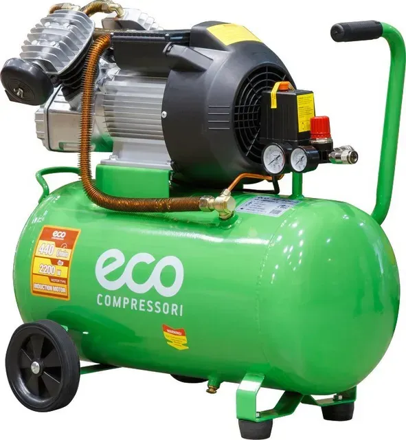 Компрессор ECO AE-502-3 (440 л/мин, 8 атм, коаксиальный, масляный, ресив. 50 л, 220 В, 2.2