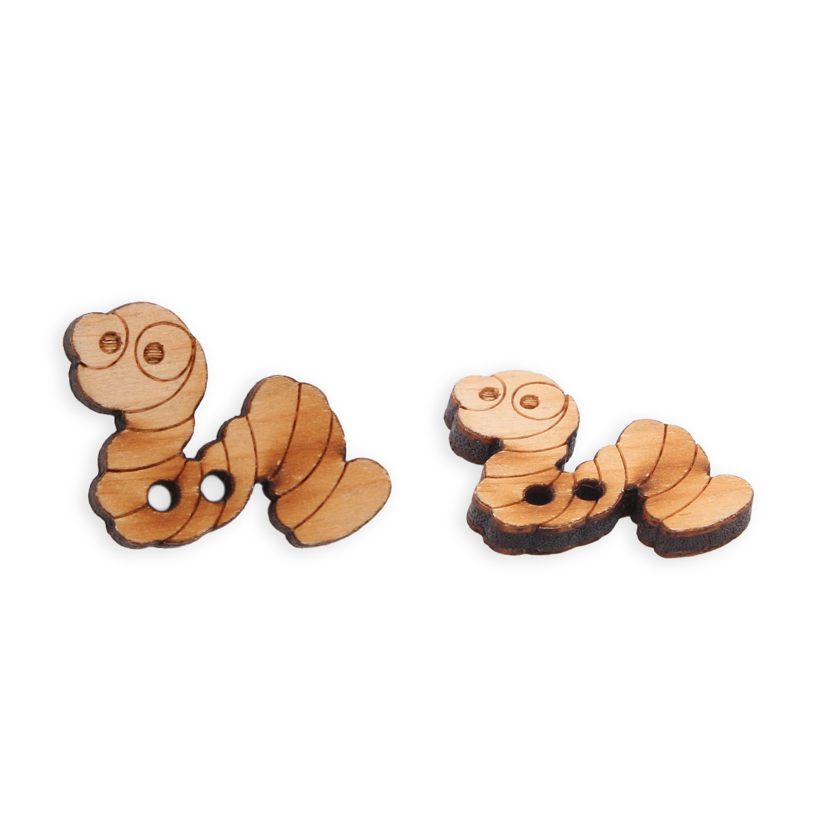 

Пуговицы фигурные Magic Buttons Червячок, 18*24 мм, 2 прокола, дерево, 2 шт