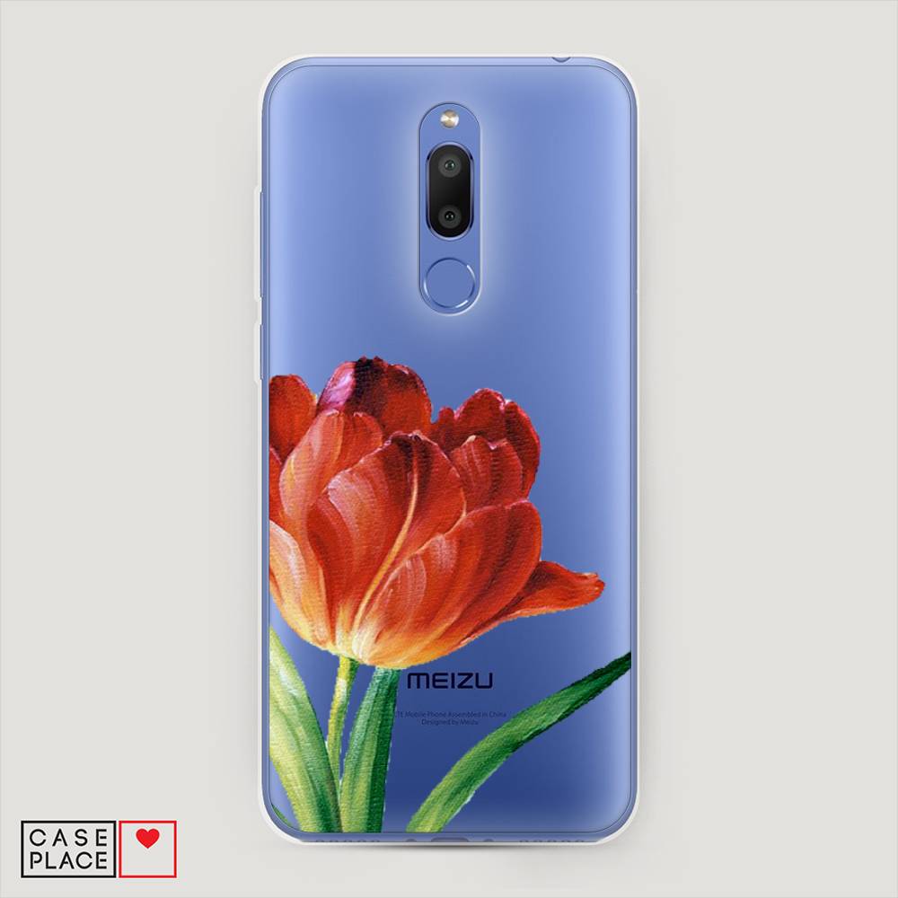 фото Чехол awog "красный тюльпан" для meizu m6t