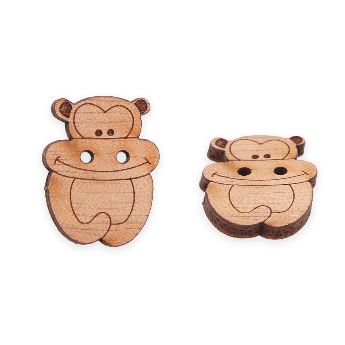 

Пуговицы фигурные Magic Buttons Обезьянка, 24*19 мм, 2 прокола, дерево, 2 шт