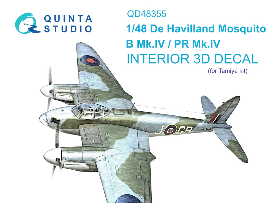 

QD48355 3D Декаль интерьера кабины DH Mosquito B Mk.IV/PR Mk.IV Tamiya, Цветной