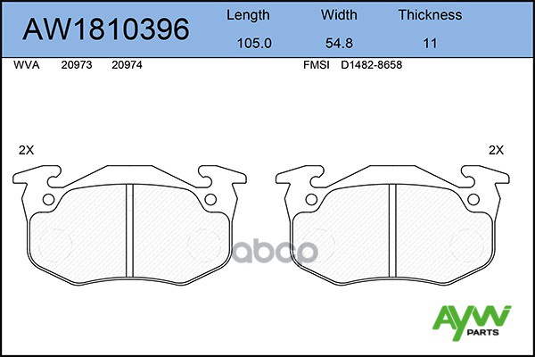 фото К-т дисков. тормоз. колодок aywiparts арт. aw1810396