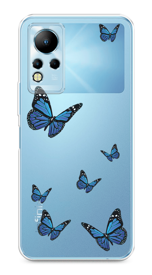 

Чехол на Infinix Note 11/12 G88 "Blue butterflies", Синий;черный, 3100450-1