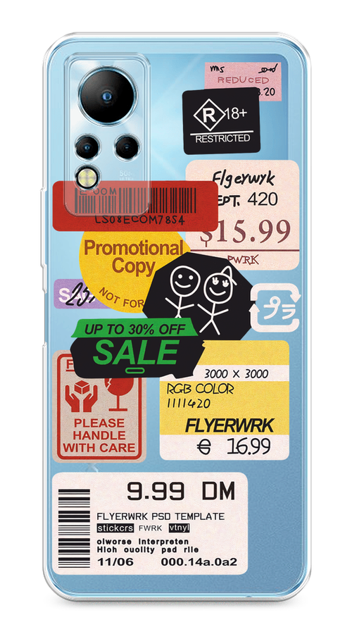 

Чехол на Infinix Note 11/12 G88 "Коллаж из наклеек", Красный;желтый;зеленый;белый, 3100450-1