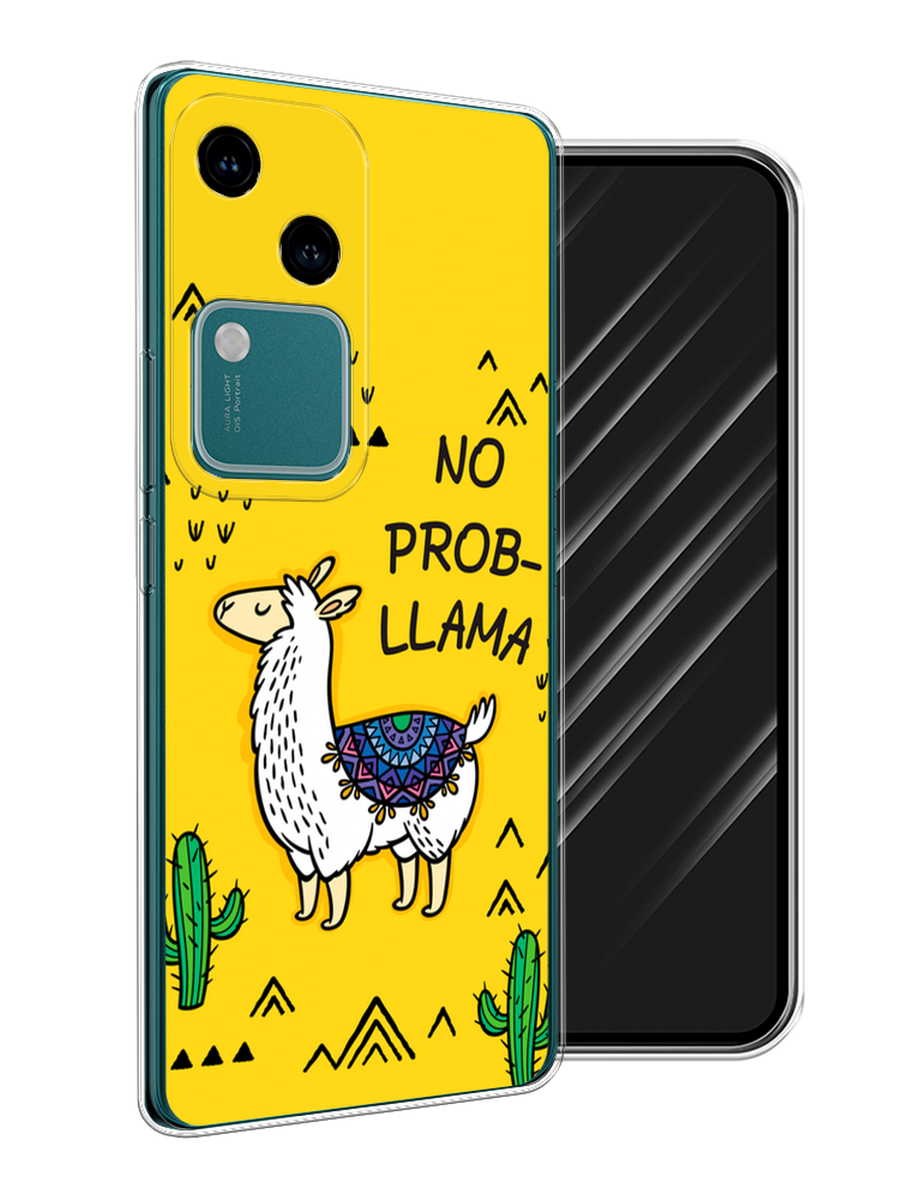 

Чехол Awog на Vivo V30/S18 "No probLLama", Желтый;черный;синий, 2610150-1