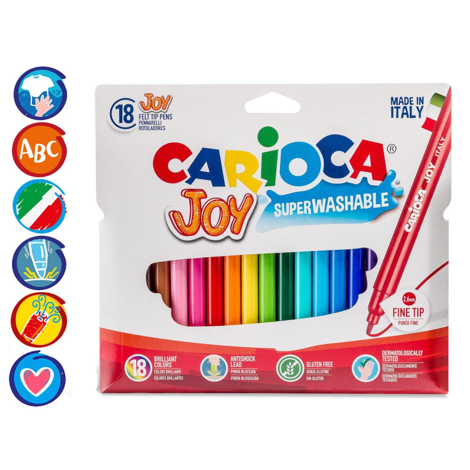 

Фломастеры Carioca Joy 40555-18, смываемые, Разноцветный, Joy