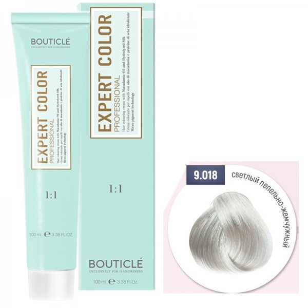 

Краска для волос Bouticle Expert color 9-018 светлый пепельно-жемчужный 100 мл, Пепельный