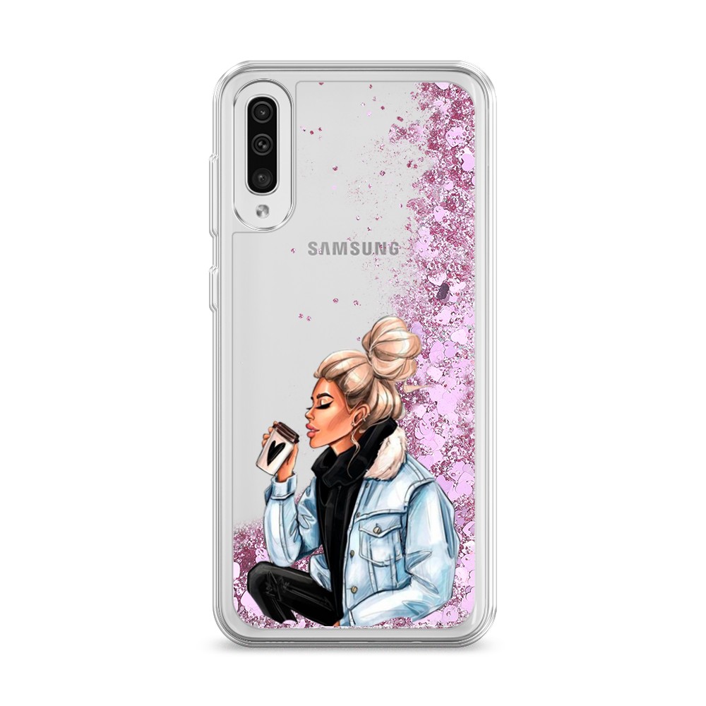 

Жидкий чехол с блестками "Cute girl" на Samsung Galaxy A30s