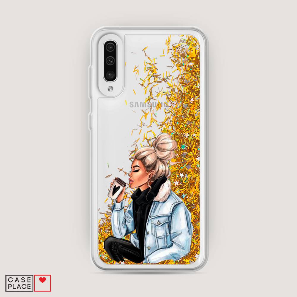 

Жидкий чехол с блестками "Cute girl" на Samsung Galaxy A50, 27790-1