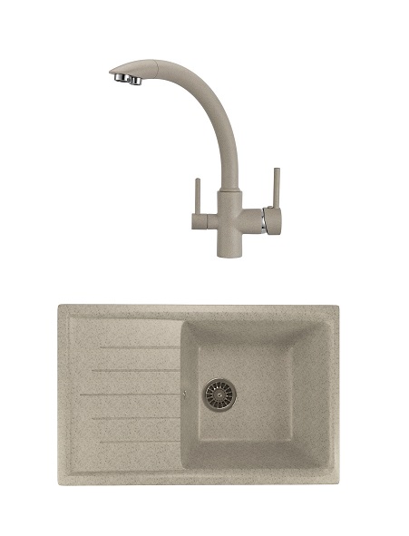 

Комплект кухонная мойка Mixline ML-GM19 525149 серый + смеситель Granula GR-2125 базальт