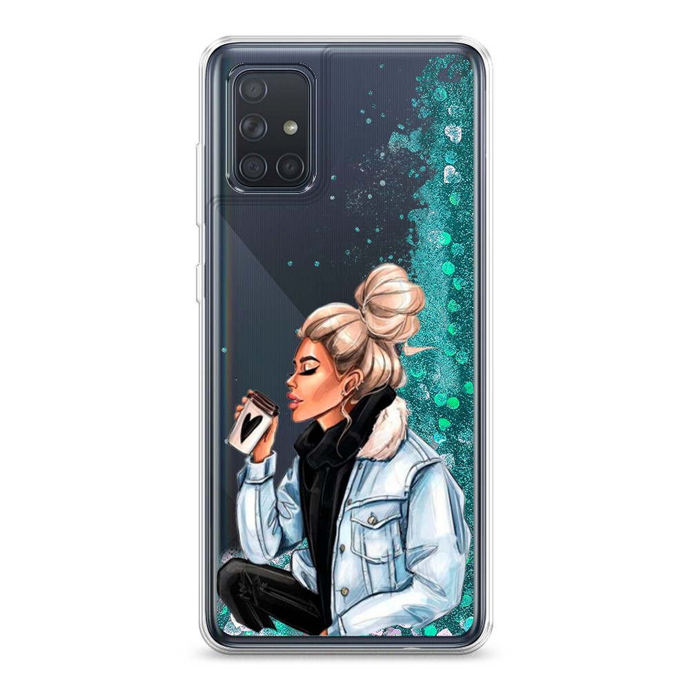 

Жидкий чехол с блестками "Cute girl" на Samsung Galaxy A71, 29095-1