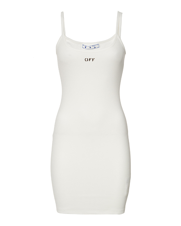 фото Платье женское off-white owdb304r21fab0010110 белое 44 it