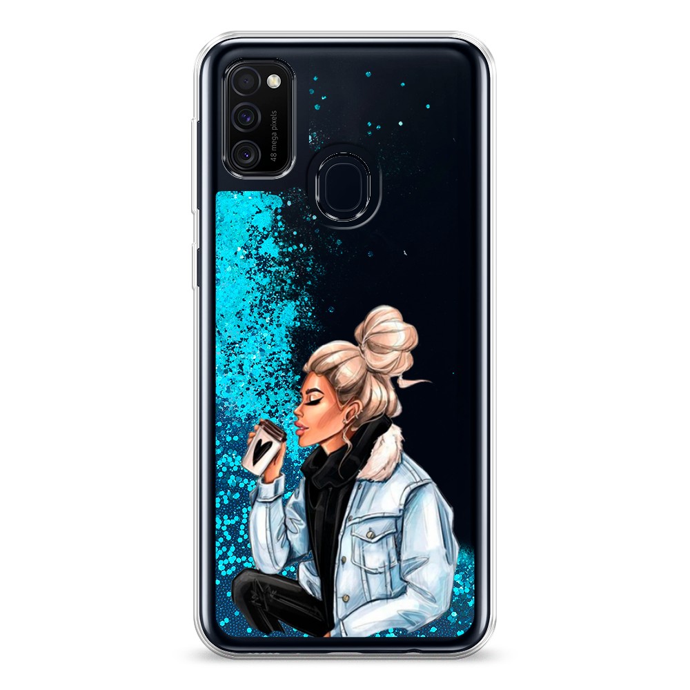 

Жидкий чехол с блестками "Cute girl" на Samsung Galaxy M21, 29793-1