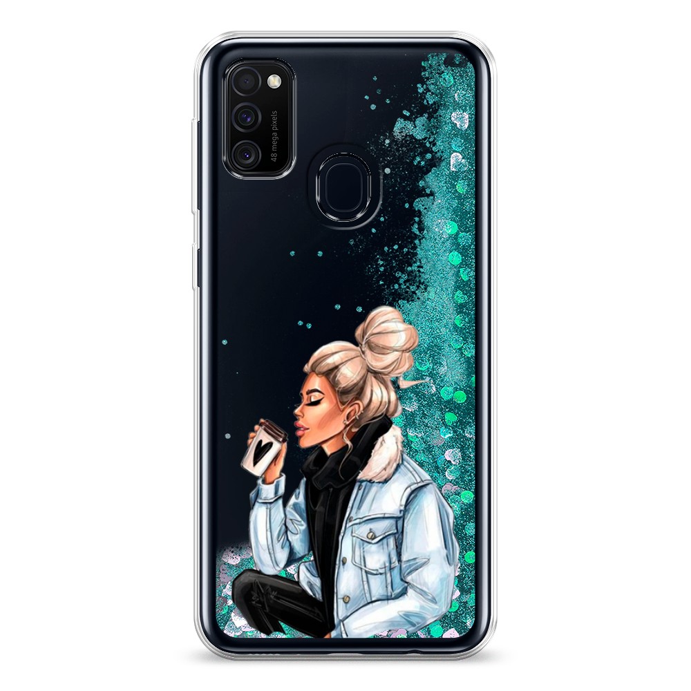 

Жидкий чехол с блестками "Cute girl" на Samsung Galaxy M21, 29795-1