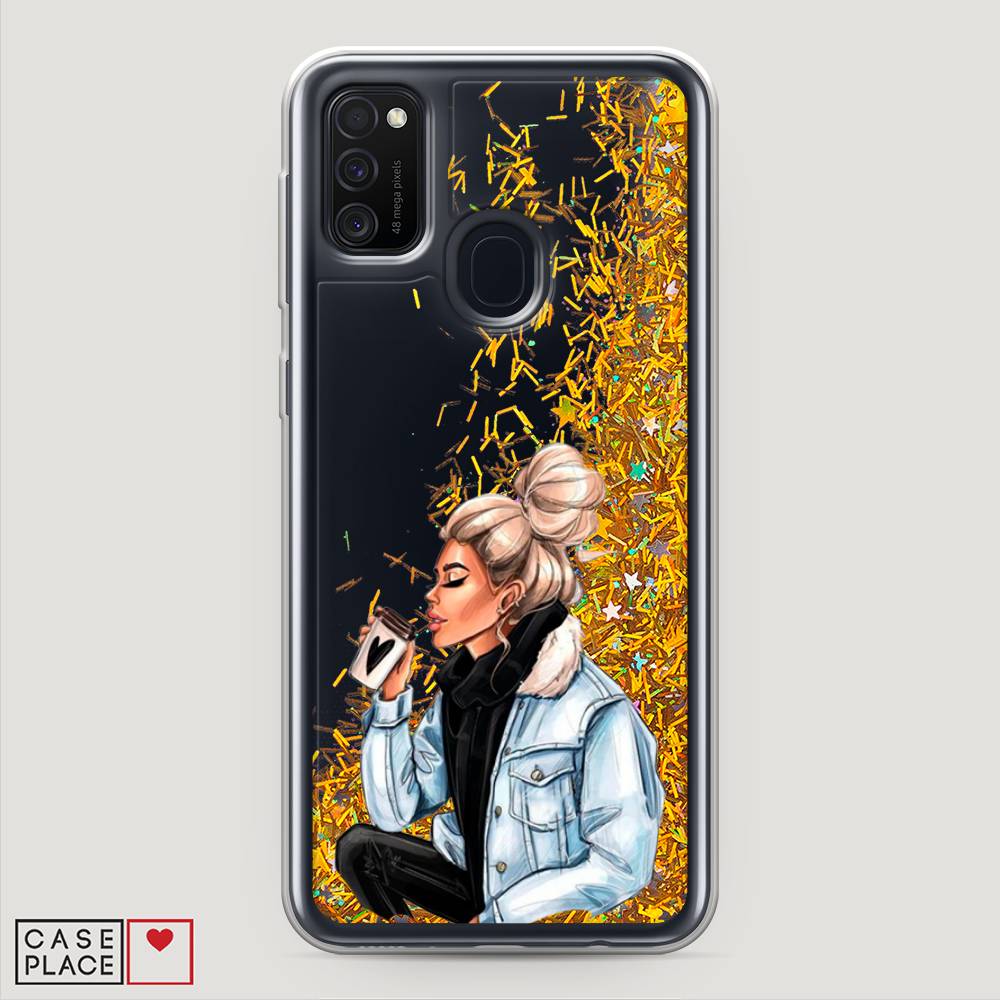 

Жидкий чехол с блестками "Cute girl" на Samsung Galaxy M30s, 29890-1