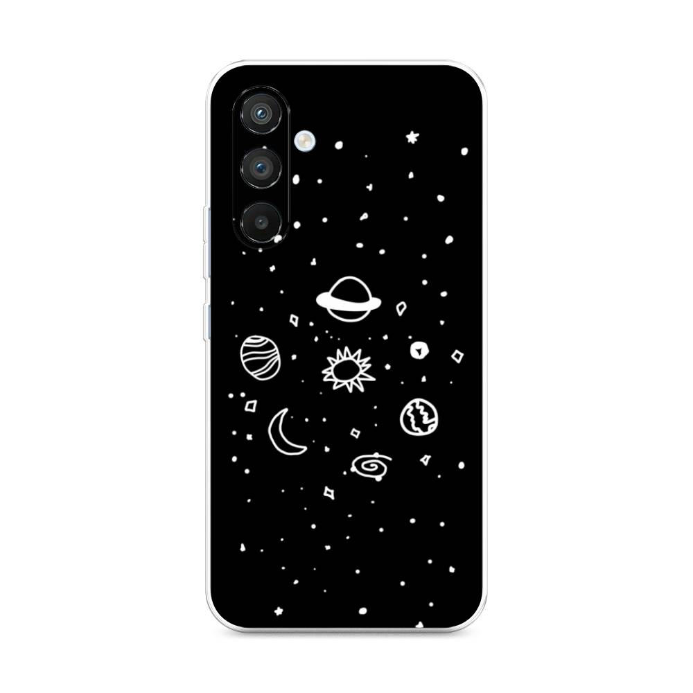 

Чехол на Samsung Galaxy A54 5G "Дудл солнечной системы", Бежевый;серый, 2107750-2
