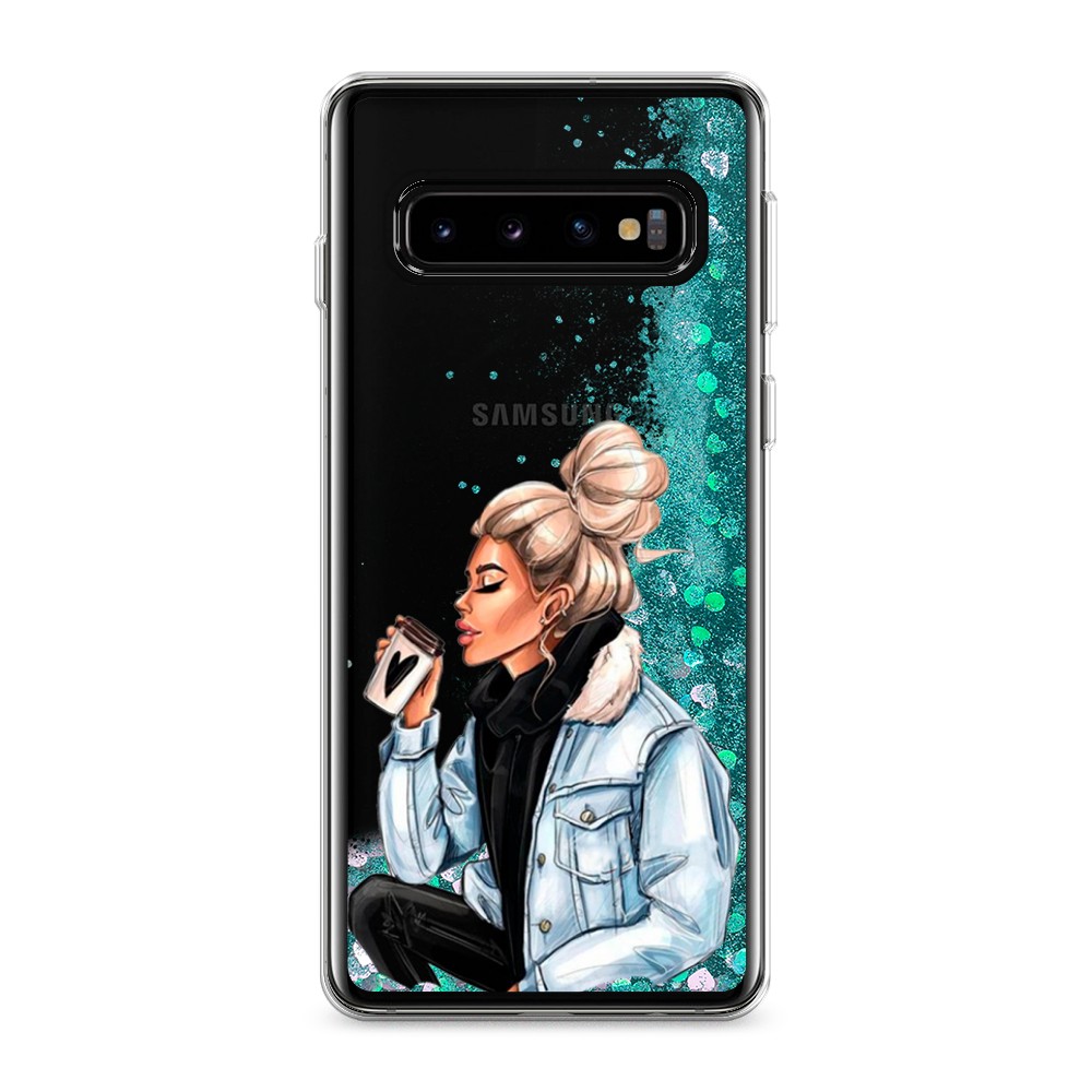 

Жидкий чехол с блестками "Cute girl" на Samsung Galaxy S10, 27095-1