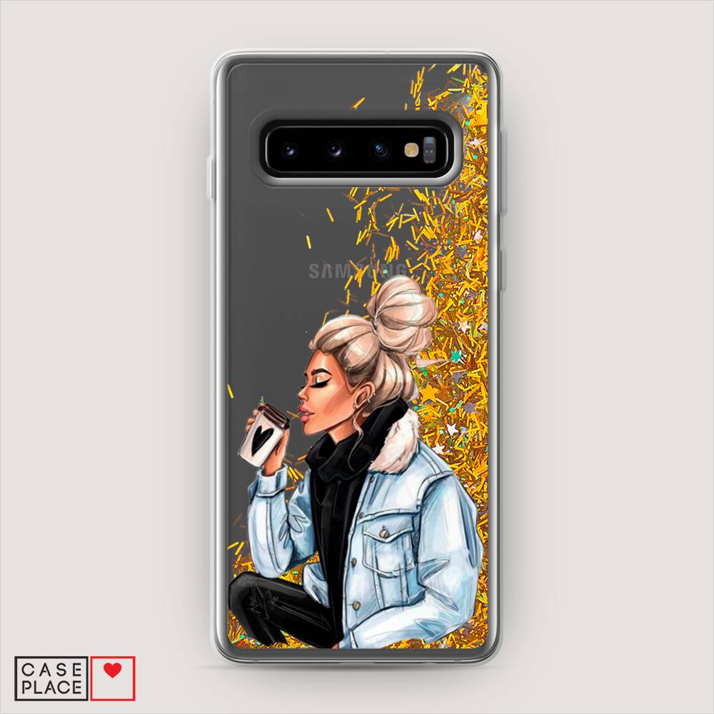 

Жидкий чехол с блестками "Cute girl" на Samsung Galaxy S10 +, 27190-1
