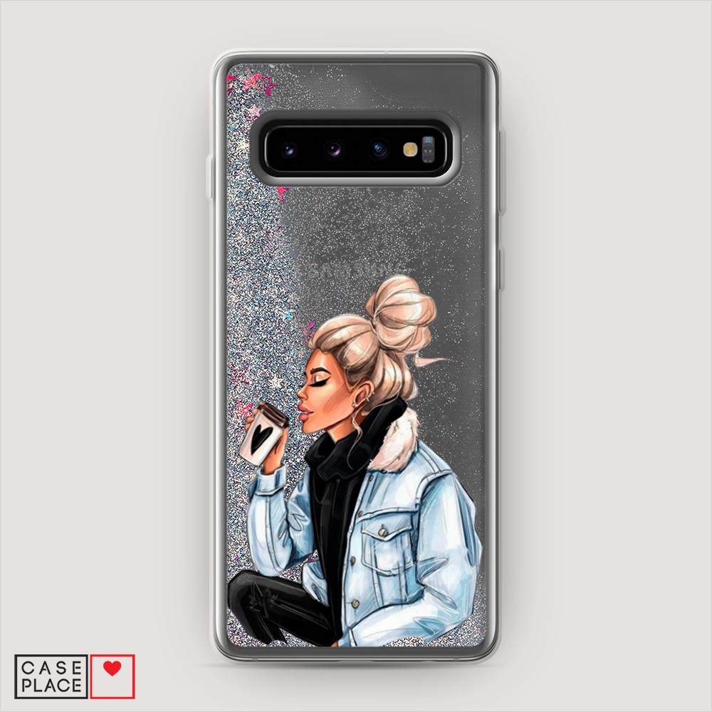 

Жидкий чехол с блестками "Cute girl" на Samsung Galaxy S10 +, 27191-1