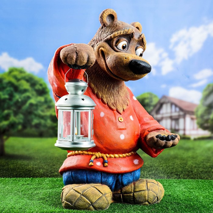 

Садовая фигура "Мишка с фонариком" 48х43х66см