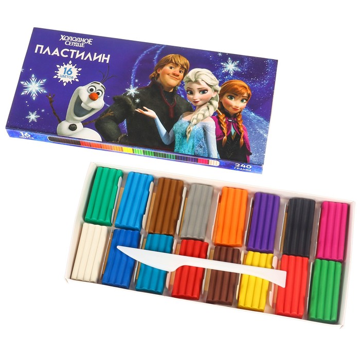 

Пластилин 16 цветов 240 г "Холодное сердце", Разноцветный