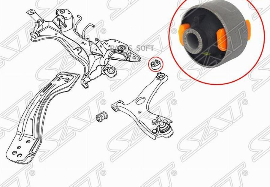 SAT ST-T11-2909080 Сайлентблок переднего нижнего рычага задний CHERY TIGGO/VORTEX TINGO 0