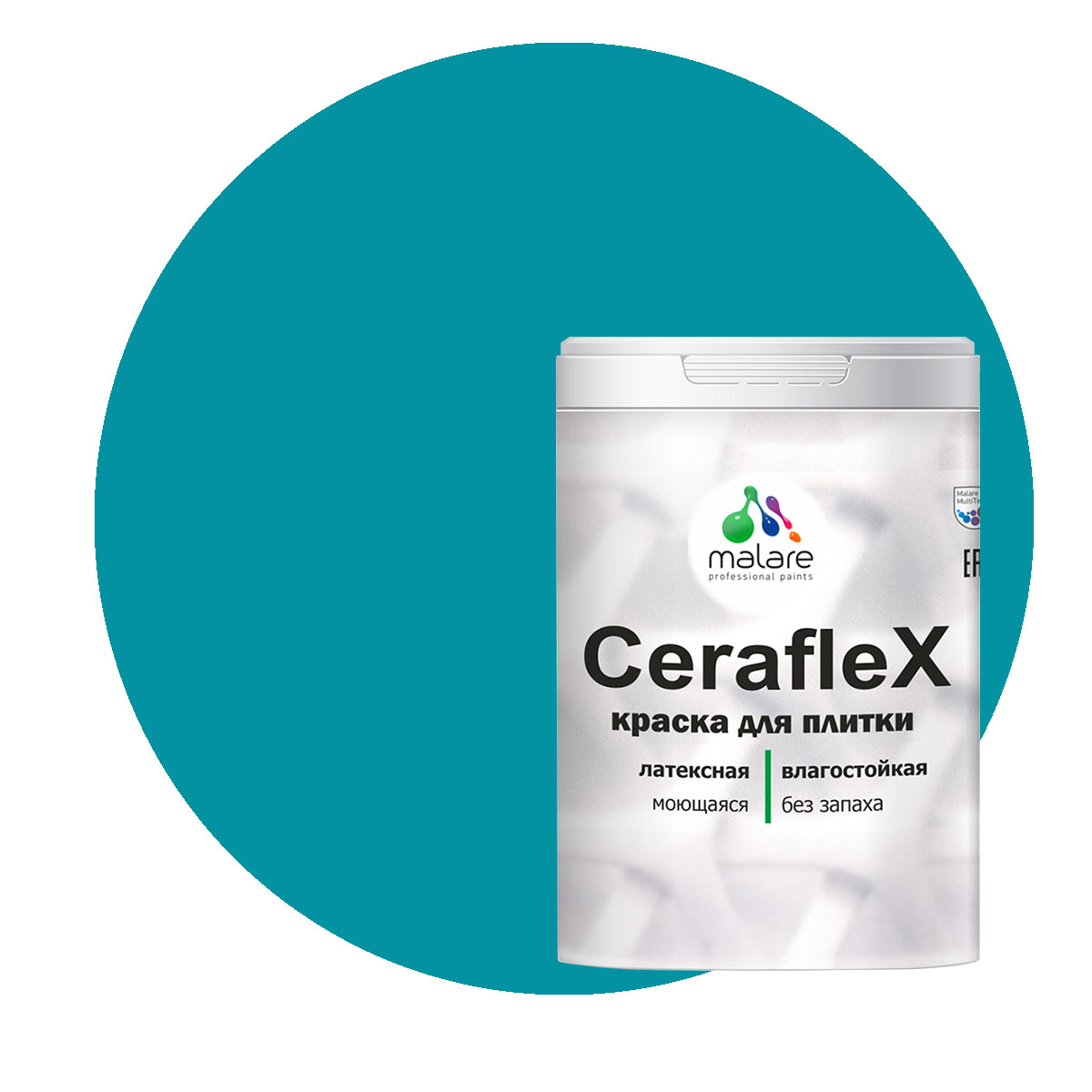 Краска Malare Ceraflex для кафельной плитки и стен в ванной, тиффани, 1 кг лента для декора и подарков тиффани 0 5 см х 500 м