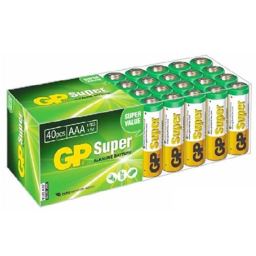 Батарейка GP Batteries Super Alkaline 24A LR03 AAA 40 шт батарейка gp batteries super аа пальчиковая lr6 1 5 в 20 шт