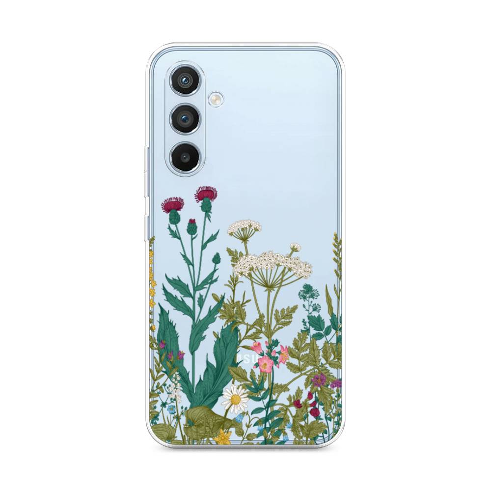 

Чехол на Samsung Galaxy A54 5G "Дикие полевые цветы", Зеленый;розовый;белый, 2107750-2