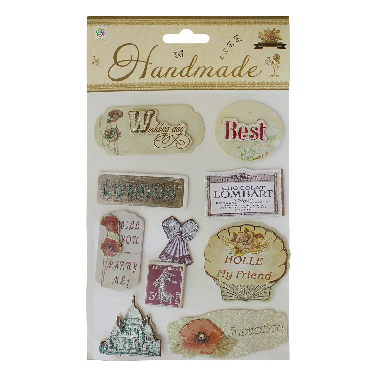 Наклейки 3D АЙРИС, VIP-M003, 'Handmade' Лондон, 1 упак