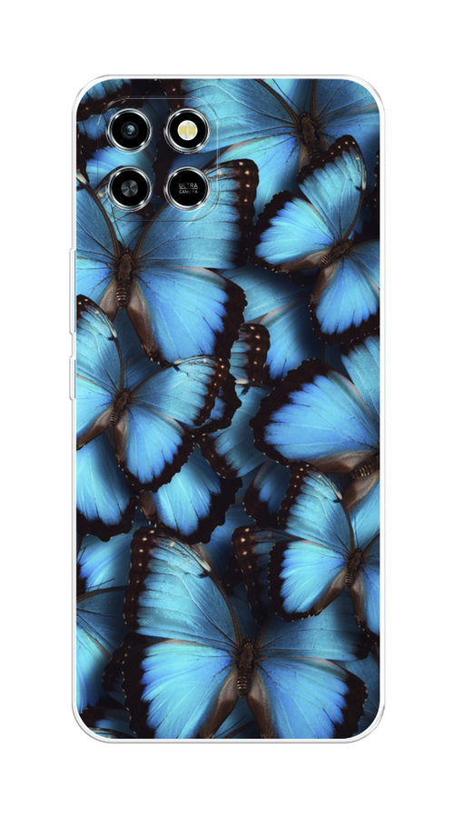 

Чехол на Infinix Smart 6 HD "Тропическая бабочка 2", Голубой;черный, 3101650-1